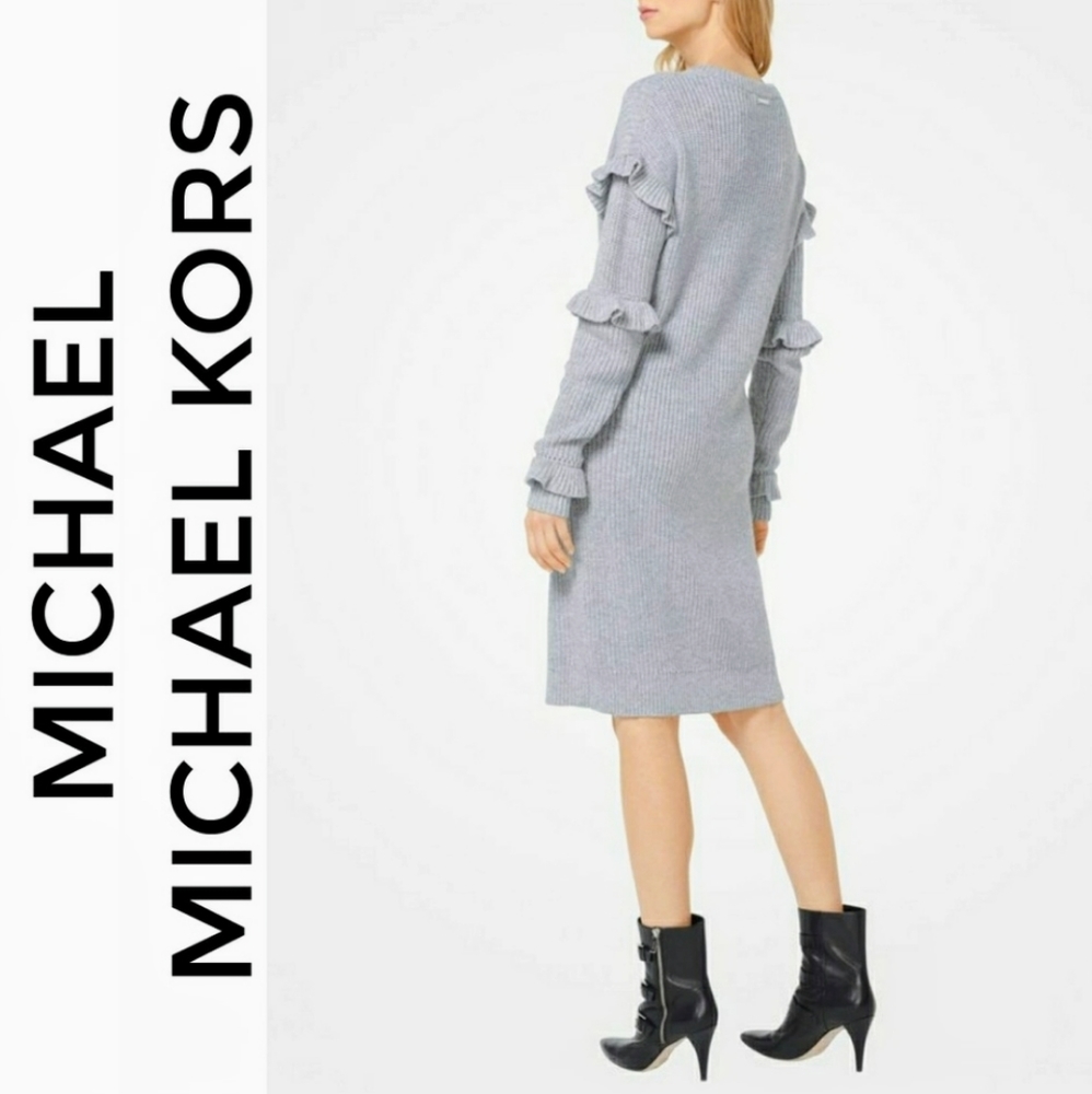Michael Kors Pearl Grey Knit Sweater Dress